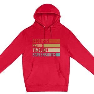 Receipts Proof Timeline Screenshots Retro Premium Pullover Hoodie