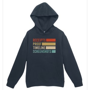 Receipts Proof Timeline Screenshots Retro Urban Pullover Hoodie