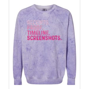 Receipts Proof Timeline Screenshots Colorblast Crewneck Sweatshirt