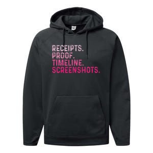 Receipts Proof Timeline Screenshots Performance Fleece Hoodie