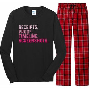 Receipts Proof Timeline Screenshots Long Sleeve Pajama Set