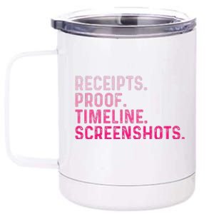 Receipts Proof Timeline Screenshots 12 oz Stainless Steel Tumbler Cup