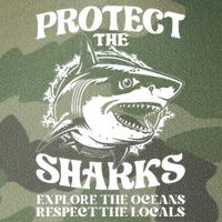 Retro Protect The Sharks Explore The Oceans Respect The Locals Shark Week Lover Legacy Tie Dye Trucker Hat