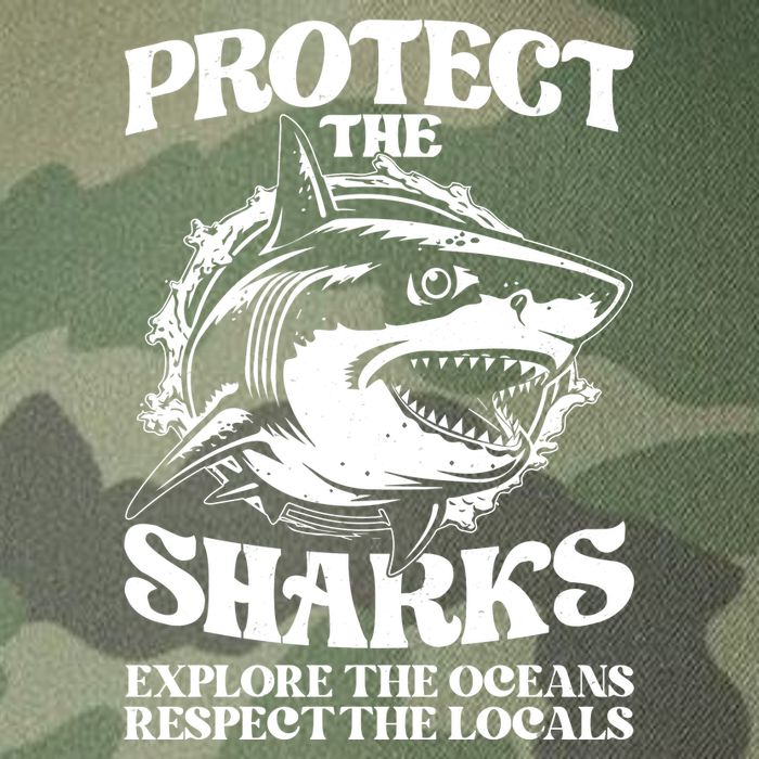 Retro Protect The Sharks Explore The Oceans Respect The Locals Shark Week Lover Legacy Tie Dye Trucker Hat
