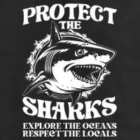 Retro Protect The Sharks Explore The Oceans Respect The Locals Shark Week Lover Garment-Dyed Heavyweight T-Shirt