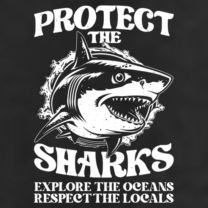 Retro Protect The Sharks Explore The Oceans Respect The Locals Shark Week Lover Garment-Dyed Heavyweight T-Shirt