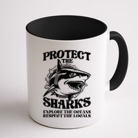 Retro Protect The Sharks Explore The Oceans Respect The Locals Shark Week Lover Mug