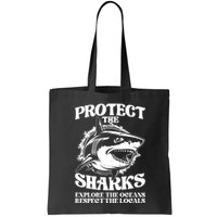 Retro Protect The Sharks Explore The Oceans Respect The Locals Shark Week Lover Bag