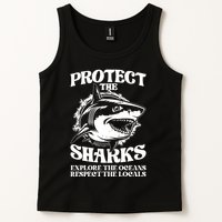 Retro Protect The Sharks Explore The Oceans Respect The Locals Shark Week Lover Tank Top
