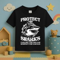 Retro Protect The Sharks Explore The Oceans Respect The Locals Shark Week Lover Toddler T-Shirt
