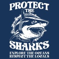 Retro Protect The Sharks Explore The Oceans Respect The Locals Shark Week Lover Infant Baby Jersey Bodysuit