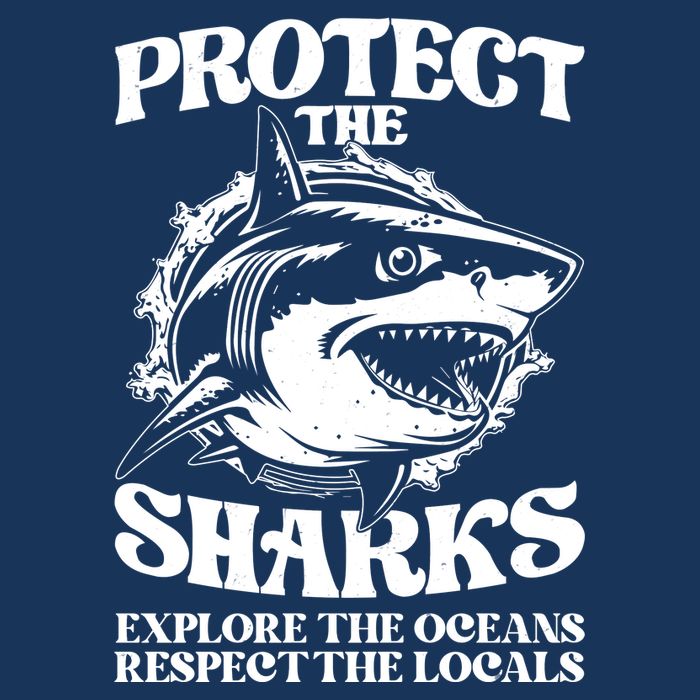 Retro Protect The Sharks Explore The Oceans Respect The Locals Shark Week Lover Infant Baby Jersey Bodysuit