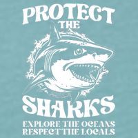 Retro Protect The Sharks Explore The Oceans Respect The Locals Shark Week Lover Sueded Cloud Jersey T-Shirt