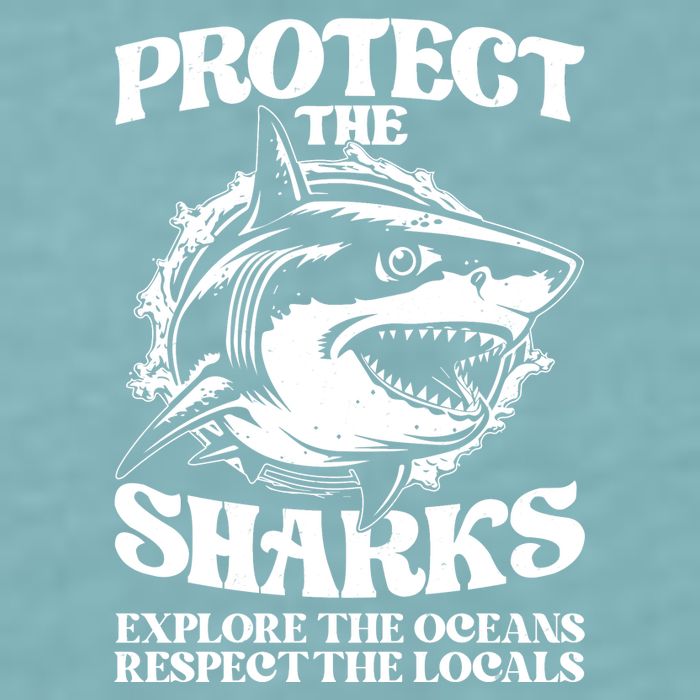 Retro Protect The Sharks Explore The Oceans Respect The Locals Shark Week Lover Sueded Cloud Jersey T-Shirt