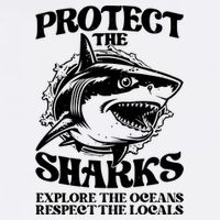 Retro Protect The Sharks Explore The Oceans Respect The Locals Shark Week Lover Garment-Dyed Sweatshirt