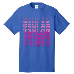 Retro Personalized TAYLOR Girl First Name Pink Repeated Text Tall T-Shirt