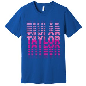 Retro Personalized TAYLOR Girl First Name Pink Repeated Text Premium T-Shirt