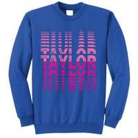 Retro Personalized TAYLOR Girl First Name Pink Repeated Text Tall Sweatshirt