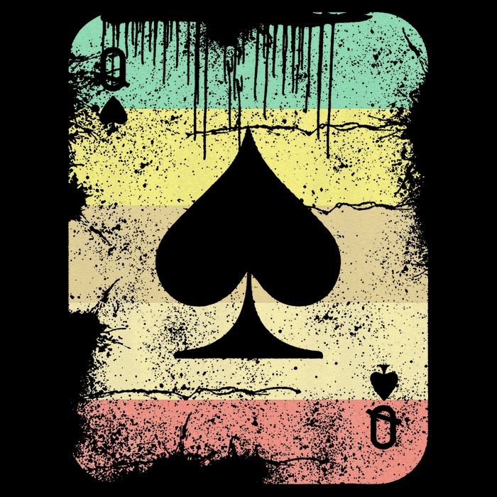 Retro Poker Texas Hold'Em Queen Of Spades Vintage Poker T-Shirt