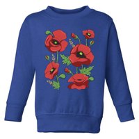 Red Poppies Tee Cute Gift Cute Floral Vintage Poppy Flowers Cute Gift Toddler Sweatshirt