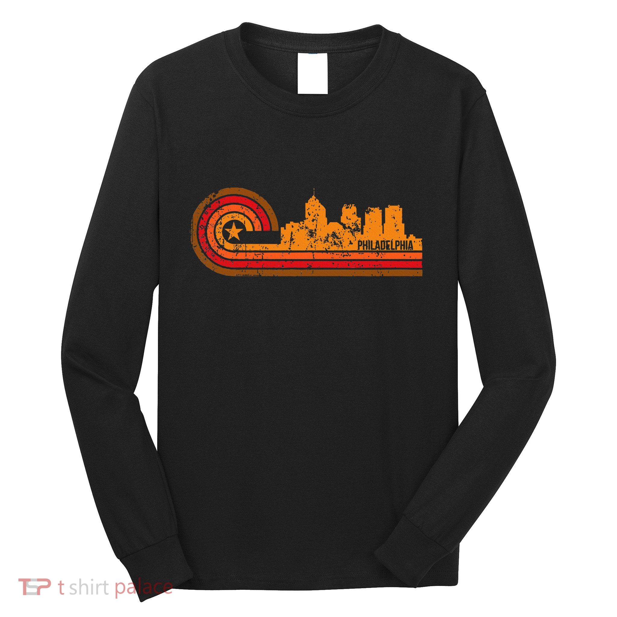 Retro Philadelphia T Philadelphia Pa Skyline Long Sleeve Shirt