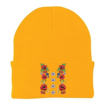 Red Poppies Tee Cute Floral Ukrainian Vyshyvanka Style Poppy Gift Knit Cap Winter Beanie