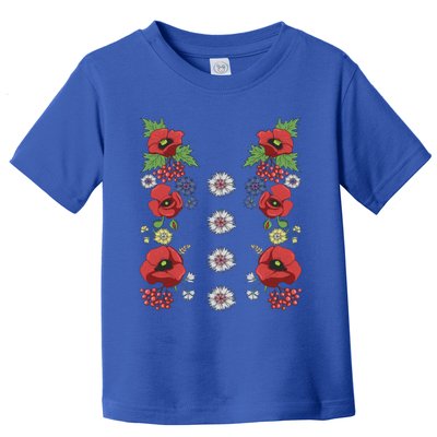 Red Poppies Tee Cute Floral Ukrainian Vyshyvanka Style Poppy Gift Toddler T-Shirt