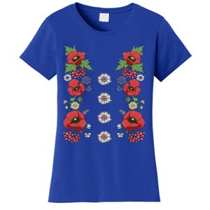 Red Poppies Tee Cute Floral Ukrainian Vyshyvanka Style Poppy Gift Women's T-Shirt