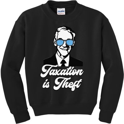 Ron Paul Taxation is Theft Libertarian Ancap Freedom Liberty Kids Sweatshirt