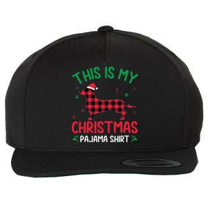 Red Plaid Ugly This Is My Dachshund Dog Christmas Pajama Wool Snapback Cap