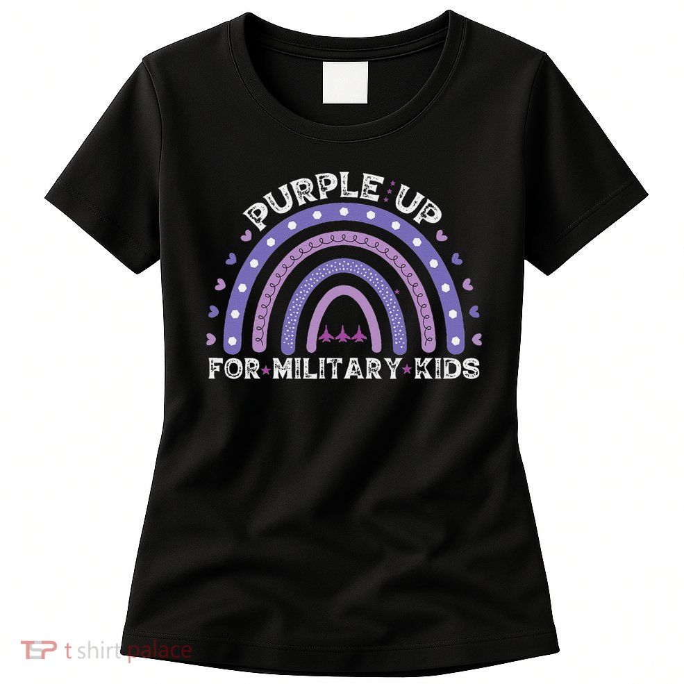 Rainbow Purple Up Military Child Awareness Purple Up Women's T-Shirt