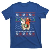 Red Panda Ugly Christmas Reindeer Llama Riding Funny Gift T-Shirt