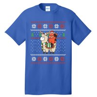 Red Panda Ugly Christmas Reindeer Llama Riding Funny Gift Tall T-Shirt