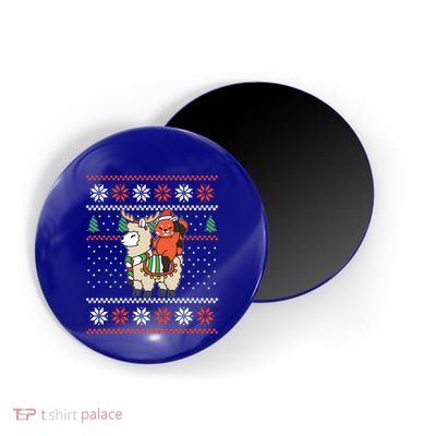 Red Panda Ugly Christmas Reindeer Llama Riding Funny Gift Magnet