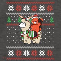 Red Panda Ugly Christmas Reindeer Llama Riding Funny Gift Vector Backpack