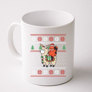 Red Panda Ugly Christmas Reindeer Llama Riding Funny Gift Coffee Mug