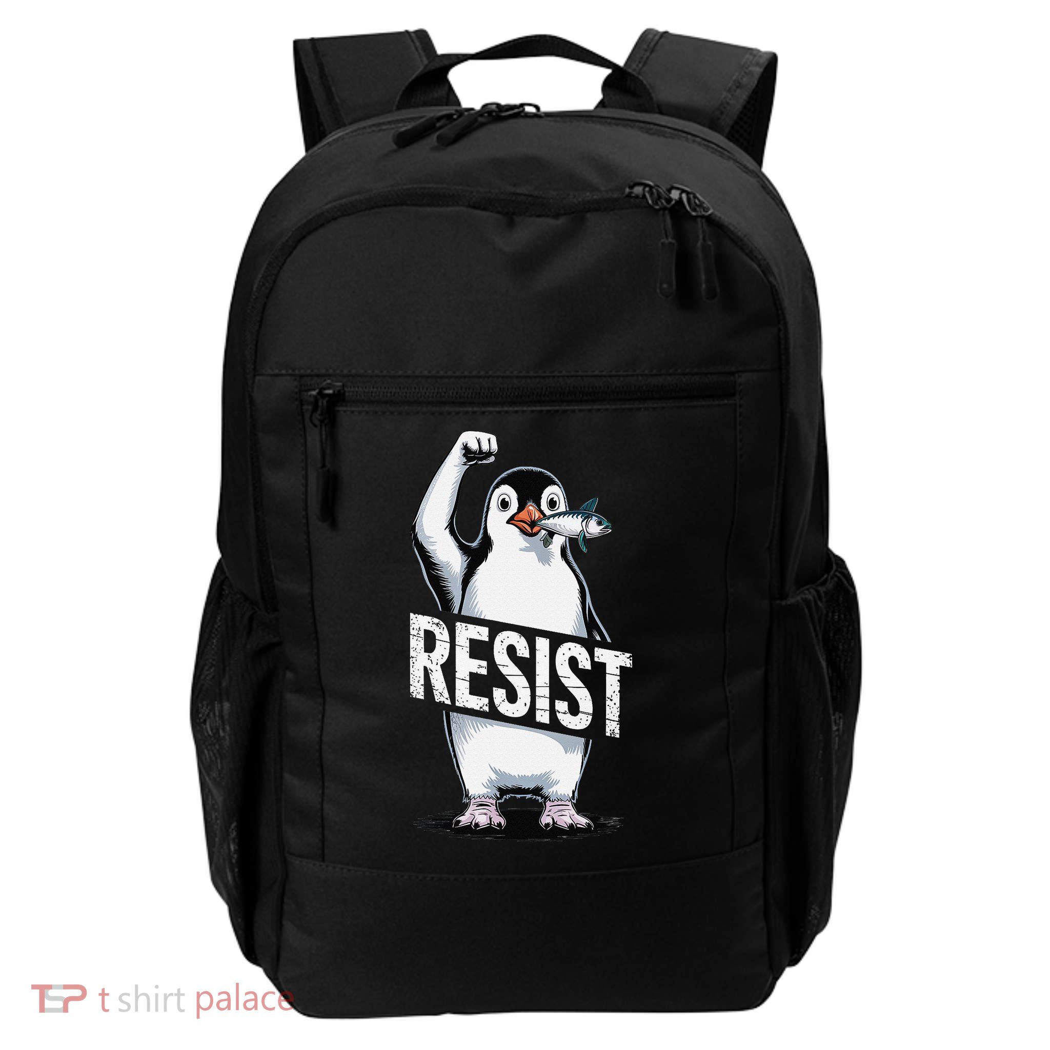 Resist Penguins United Marching Against Unfair Tariffs Daily Commute Backpack