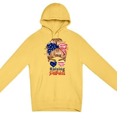 Raising Patriots Us Flag Independence Day 4th Of July Tee Meaningful Gift Premium Pullover Hoodie