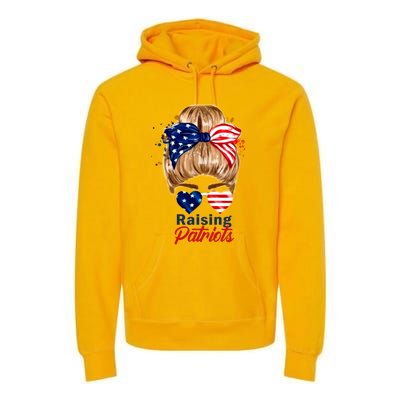 Raising Patriots Us Flag Independence Day 4th Of July Tee Meaningful Gift Premium Hoodie