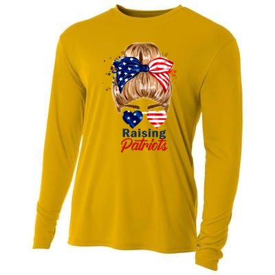 Raising Patriots Us Flag Independence Day 4th Of July Tee Meaningful Gift Cooling Performance Long Sleeve Crew