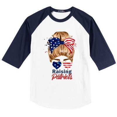 Raising Patriots Us Flag Independence Day 4th Of July Tee Meaningful Gift Baseball Sleeve Shirt