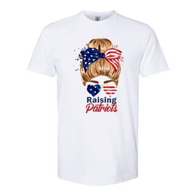 Raising Patriots Us Flag Independence Day 4th Of July Tee Meaningful Gift Softstyle® CVC T-Shirt