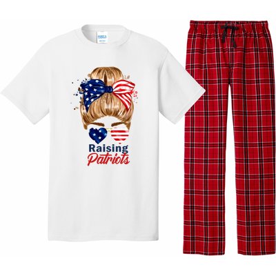 Raising Patriots Us Flag Independence Day 4th Of July Tee Meaningful Gift Pajama Set