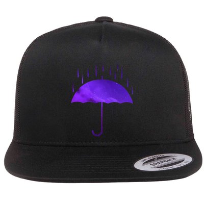 Rain Purple Umbrella Violet Favorite Color Flatbill Hat