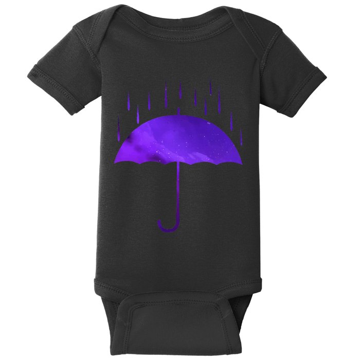 Rain Purple Umbrella Violet Favorite Color Baby Bodysuit