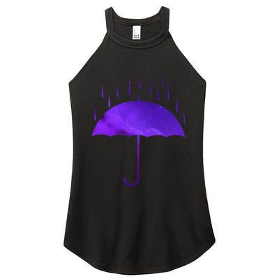 Rain Purple Umbrella Violet Favorite Color Women's Perfect Tri Rocker Tank