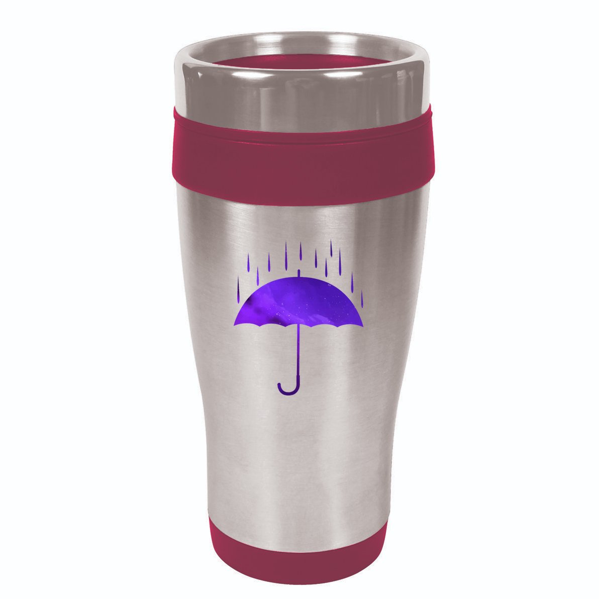 Rain Purple Umbrella Violet Favorite Color 16oz Travel Tumbler