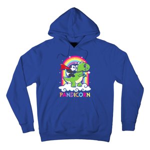 Rainbow Panda Unicorn Riding Dinosaur Gift Hoodie