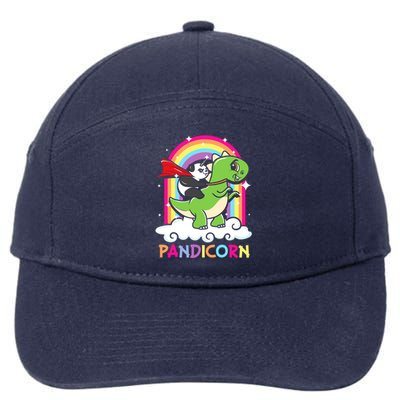 Rainbow Panda Unicorn Riding Dinosaur Gift 7-Panel Snapback Hat