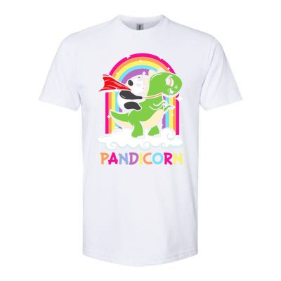 Rainbow Panda Unicorn Riding Dinosaur Gift Softstyle® CVC T-Shirt